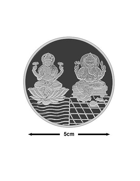Fortune Forever Lakshmi Ganesh Silver Coin of 50 gm in 999 Purity/Fineness
