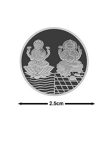 Fortune Forever Lakshmi Ganesh Silver Coin of 5gm in 999 Purity/Fineness