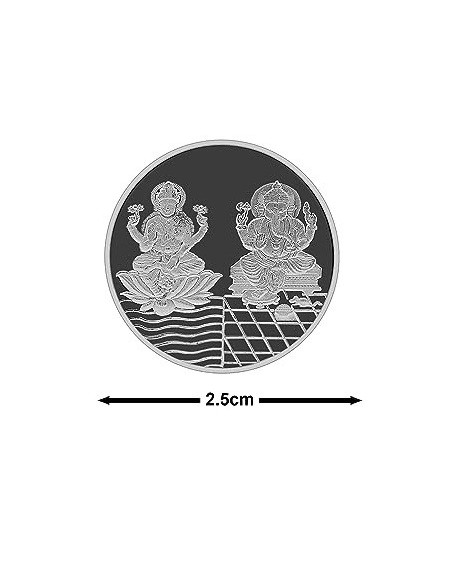 Fortune Forever Lakshmi Ganesh Silver Coin of 5gm in 999 Purity/Fineness