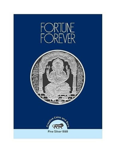 Fortune Forever Ganesh Silver Coin of 10 gm in 999 Purity/Fineness