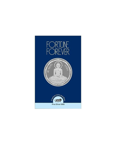 Fortune Forever Mahavir Ji Silver Coin of 5 gm in 999 Purity/Fineness