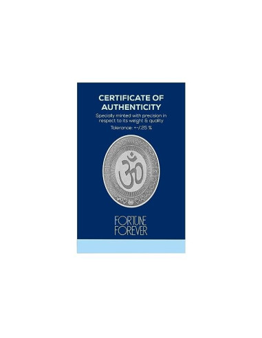 Fortune Forever Oval Ganesh Silver Coin of 50 gm in 999 Purity/Fineness