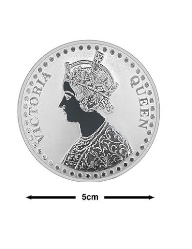 Fortune Forever Victoria Queen Silver Coin of 50 gm in 999 Purity/Fineness