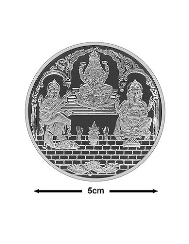 Fortune Forever Trimurti Silver Coin of 50 gm in 999 Purity/Fineness