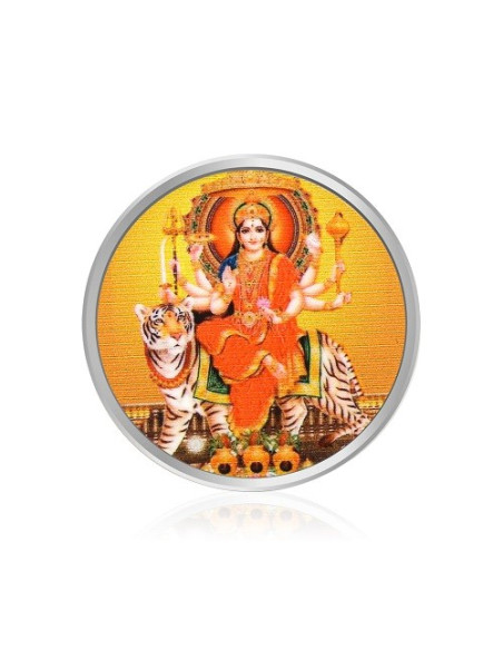 Tribhovandas Bhimji Zaveri & Sons Ambe Mata Color Silver Coin of 20 Grams in 999 Purity Fineness