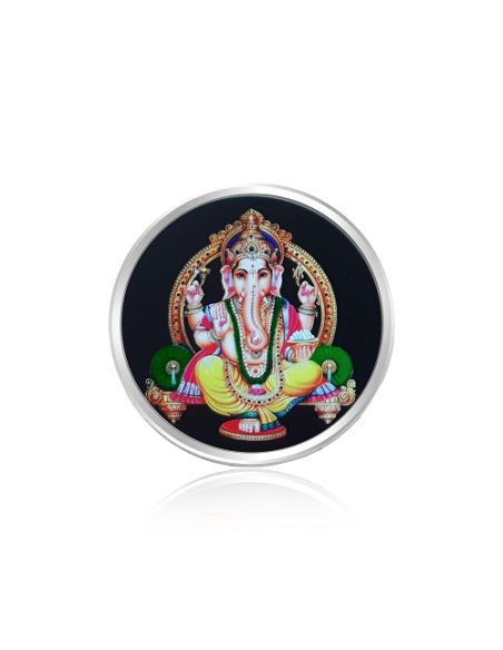 Tribhovandas Bhimji Zaveri & Sons Ganesh Color Silver Coin of 10 Grams in 999 Purity Fineness