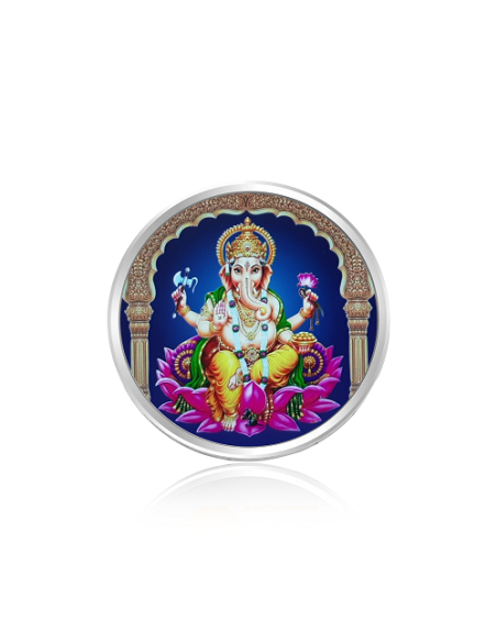 Tribhovandas Bhimji Zaveri & Sons Ganesh Color Silver Coin of 20 Grams in 999 Purity Fineness