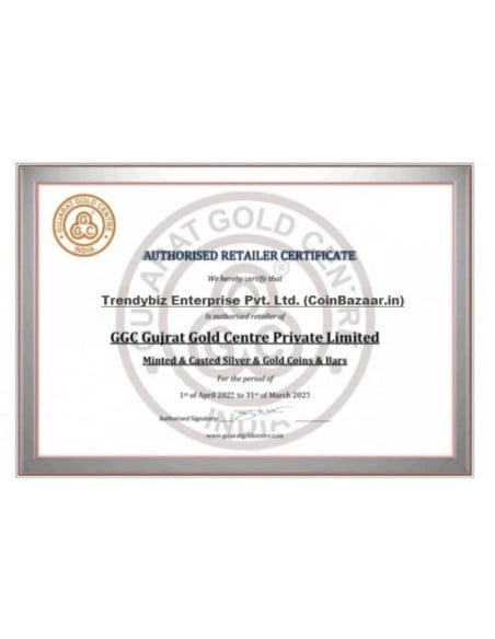 Gujarat Gold Centre Silver Bar Of 25 Gram in 999 24Kt Purity Fineness 