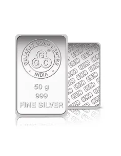 Buy Gujarat Gold Centre Silver Bar Of 50 Gram in 999 24Kt Purity