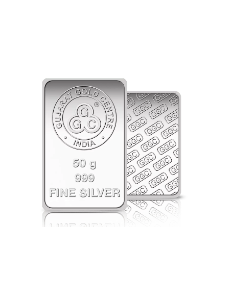Buy Gujarat Gold Centre Silver Bar Of 50 Gram in 999 24Kt Purity