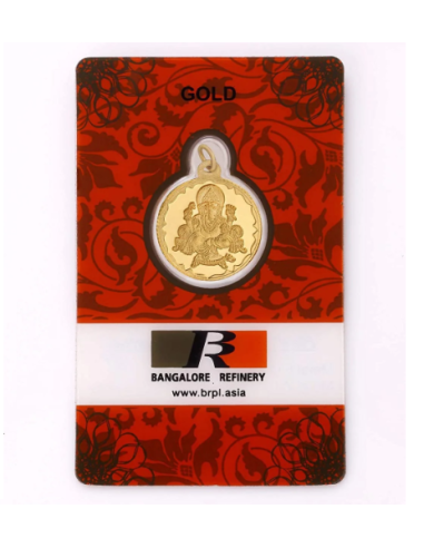 BRPL Bangalore Refinery Gold Pendant Of Ganesh 2.5 Grams in 24 Karat  999 Purity / Fineness