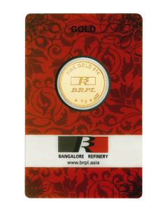 BRPL Bangalore Refinery Gold Coin Of 8 Grams in 22 Karat 916 Purity /
