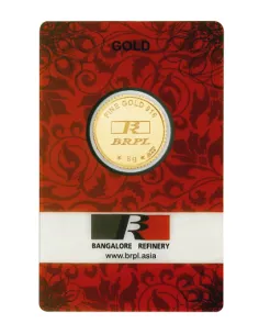 BRPL Bangalore Refinery Gold Coin Of 8 Grams in 22 Karat 916 Purity /