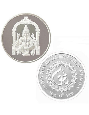 India Govt. Mint Shree Ganesh Chaturthi Silver Coin Of 10  grams in 999 purity Fineness