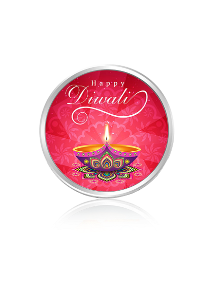 Tribhovandas Bhimji Zaveri & Sons Diwali Color Silver Coin of 20 Grams in 999 Purity Fineness