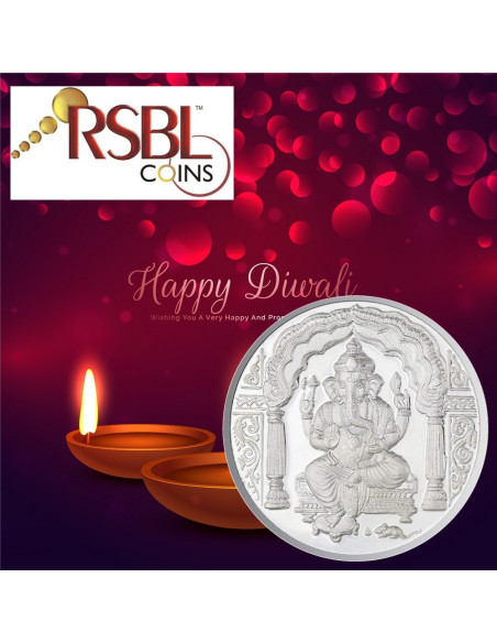 RSBL Shree Ganesh Silver Coin of 20 Gram in 999 Purity / Fineness