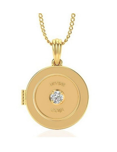 Divine Solitaires 10Kt Gold Jacket with 0.18 carats EF VVS Diamond Studded in 3gm 22kt Gold Coin