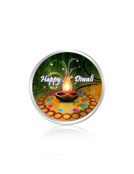 Tribhovandas Bhimji Zaveri & Sons Diwali Color Silver Coin of 20 Grams in 999 Purity Fineness
