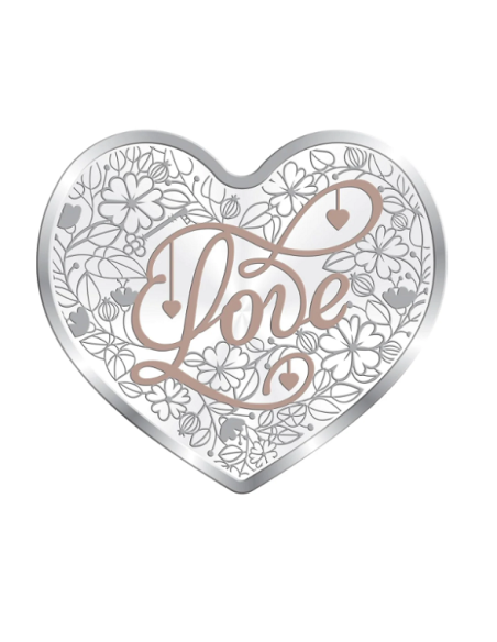 Precious Moments BIS Hallmarked Heart Shape Anniversary Silver Coin Of 20 Gram in 999 Purity / Fineness by ACPL
