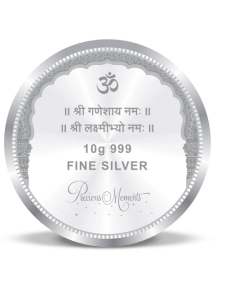 Precious Moments Lakshmi Ganesh Silver Coin Of 10 Gram in 999 Purity