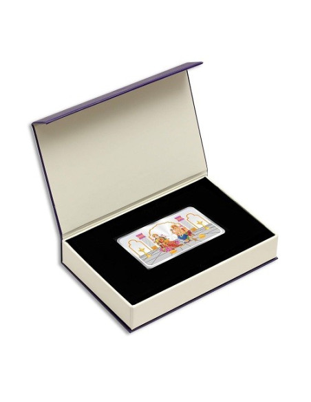 Precious Moments Lakshmi Ganesh BIS Hallmarked Color Silver Bar Of 50 Gram in 999 Purity / Fineness by ACPL