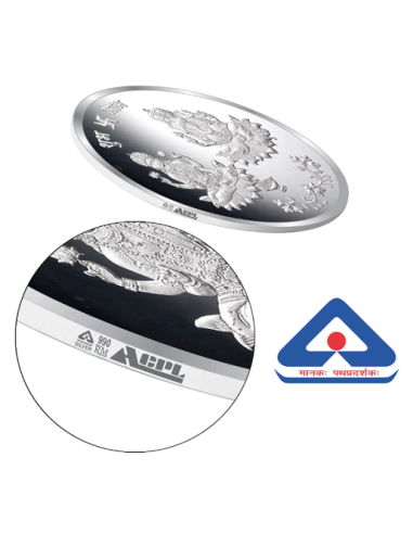 Precious Moments Lakshmi Ganesh BIS Hallmarked Silver Coin Of 20 Gram in 999 Purity / Fineness by ACPL