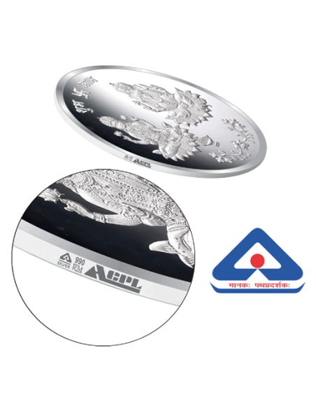 Precious Moments Lakshmi Ganesh BIS Hallmarked Silver Coin Of 20 Gram in 999 Purity / Fineness by ACPL