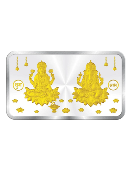 Precious Moments Lakshmi Ganesh BIS Hallmarked Silver Bar Of 10 Gram in 999 Purity / Fineness by ACPL
