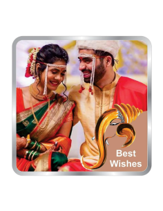 Precious Moments Personalised BIS Hallmarked Newly Married Silver Square Coin Of 10 Gram in 999 Purity / Fineness By ACPL