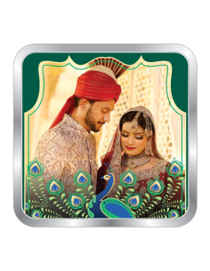 Precious Moments Personalised BIS Hallmarked Newly Married Silver Square Coin Of 50 Gram in 999 Purity / Fineness By ACPL