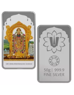 MMTC PAMP Lord Balaji Color Silver Bar of 50 Gram in 999.9 Purity