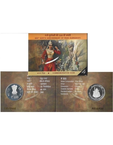 India Govt. Mint 500th Birth Anniversary Of Rani Durgavati Com Coin