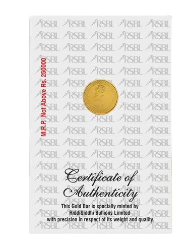 1 Gram Gold Coin - RSBL 24K (995 Purity) | Live Price Today