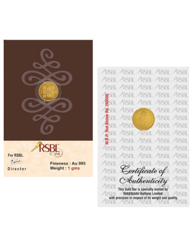 1 Gram Gold Coin - RSBL 24K (995 Purity) | Live Price Today
