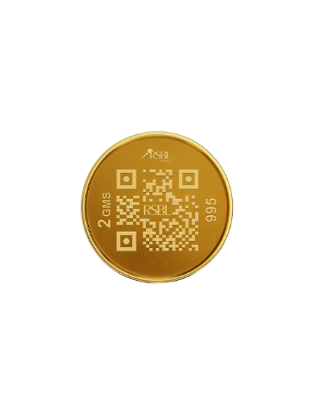 2 Gram Gold Coin - RSBL 24K (995 Purity) Ingot | Live Price Today