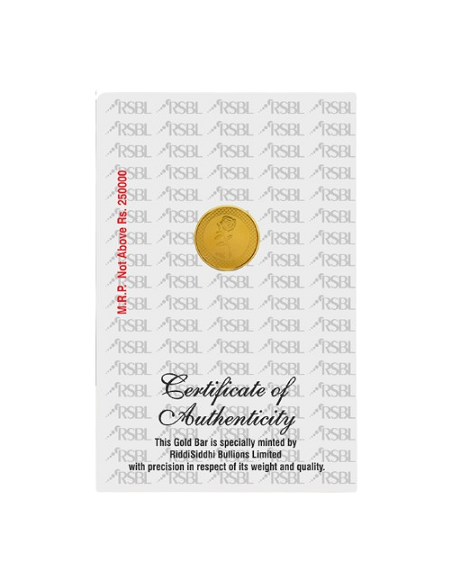 2 Gram Gold Coin - RSBL 24K (995 Purity) Ingot | Live Price Today