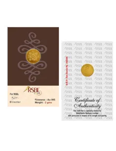 2 Gram Gold Coin - RSBL 24K (995 Purity) Ingot | Live Price Today