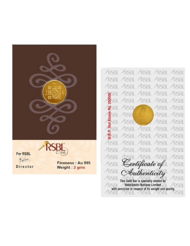 2 Gram Gold Coin - RSBL 24K (995 Purity) Ingot | Live Price Today