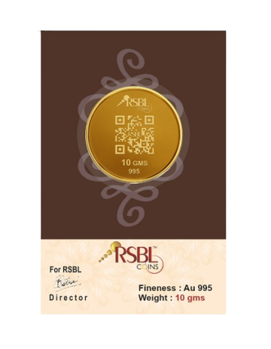 10 Gram Gold Coin - RSBL 24K (995 Purity) | Live Price Today
