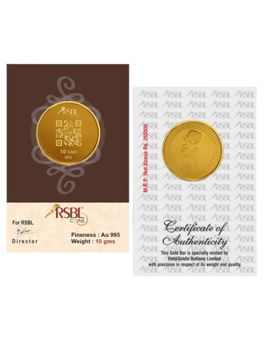 10 Gram Gold Coin - RSBL 24K (995 Purity) | Live Price Today