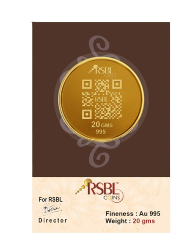 20 Gram Gold Coin - RSBL 24K (995 Purity) | Live Price Today