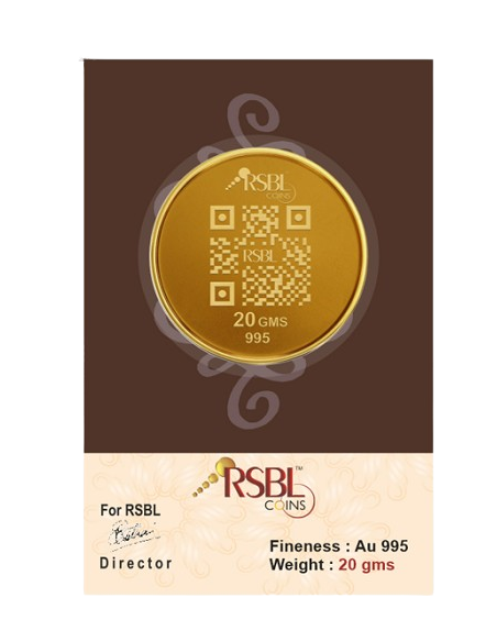 20 Gram Gold Coin - RSBL 24K (995 Purity) | Live Price Today