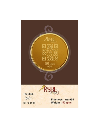 50 Gram Gold Coin - RSBL 24K (995 Purity) | Live Price Today