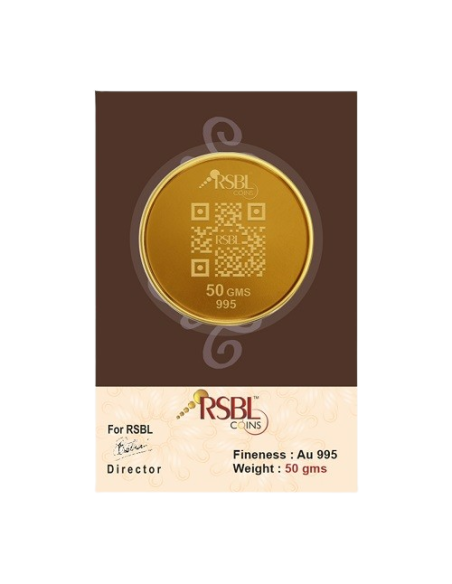 50 Gram Gold Coin - RSBL 24K (995 Purity) | Live Price Today