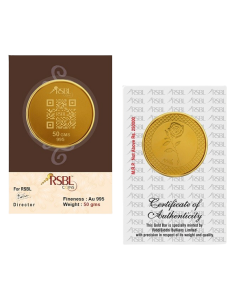 50 Gram Gold Coin - RSBL 24K (995 Purity) | Live Price Today