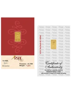 Buy RSBL Buy Gold Bar Of 1 Gram Gold 24Kt Gold 999 Purity I CoinBazaar