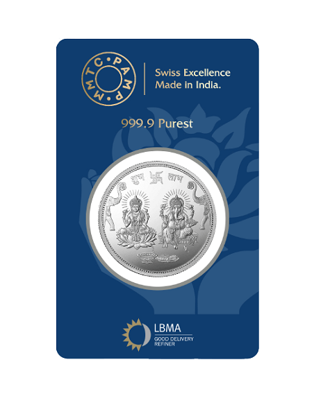 MMTC PAMP Silver Coin Laxmi Ganesh of 10 Gram in 999.9 Purity in Certi
