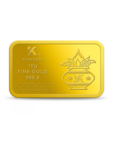 Buy Kundan Lakshmi Ganesh 10 gram Gold Bar I CoinBazaar