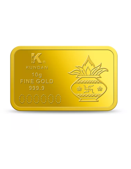 Buy Kundan Lakshmi Ganesh 10 gram Gold Bar I CoinBazaar