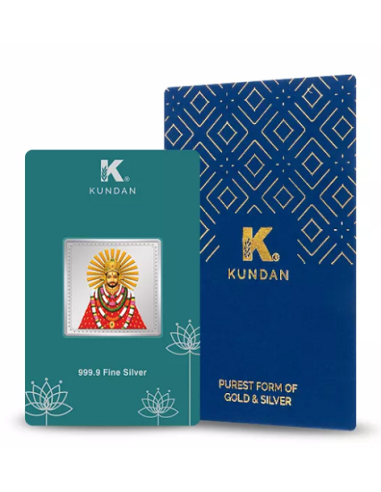Kundan Khatu Shyam Ji Color Silver Bar of 20 Gram in 999.9 Purity / Fineness in Certi Card